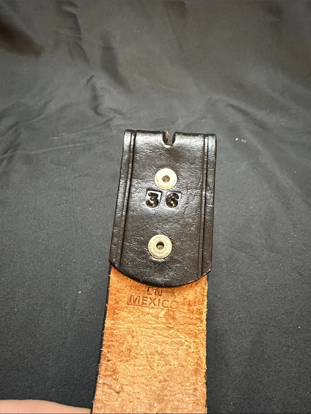 Vintage Black Braided Leather Men’s Belt 36